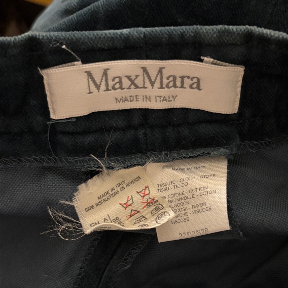 MaxMara Teal Velvet Trouser pants